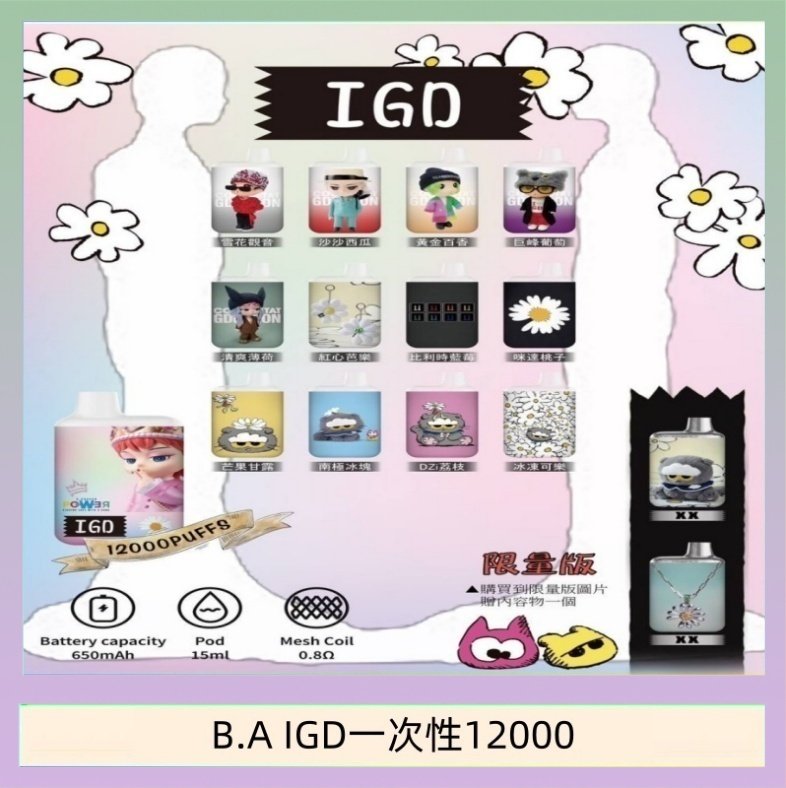 B.A IGD一次性12000 B.A IGD12000口 電子煙